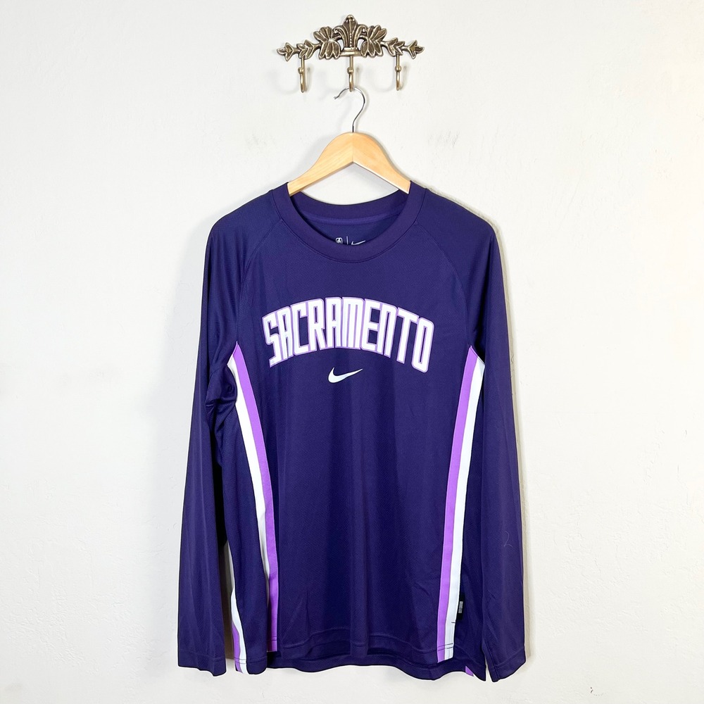 Nike Shirt Sacramento Kings City Edition NBA Mens Size Large Purple Dri-Fit Tee